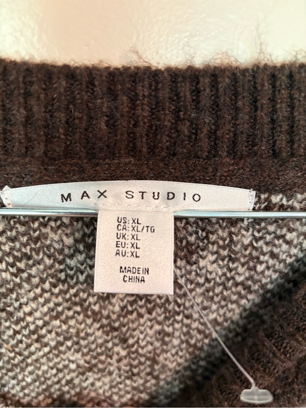 Max Studio NWT Brown Fair Isle Cropped XLarge - Picture 4 of 6